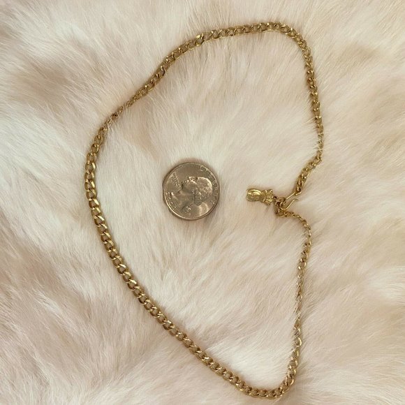 VINtage Emmons Chain Link Necklace Gold Tone Metal Signed Dainty 6079 - Picture 4 of 10